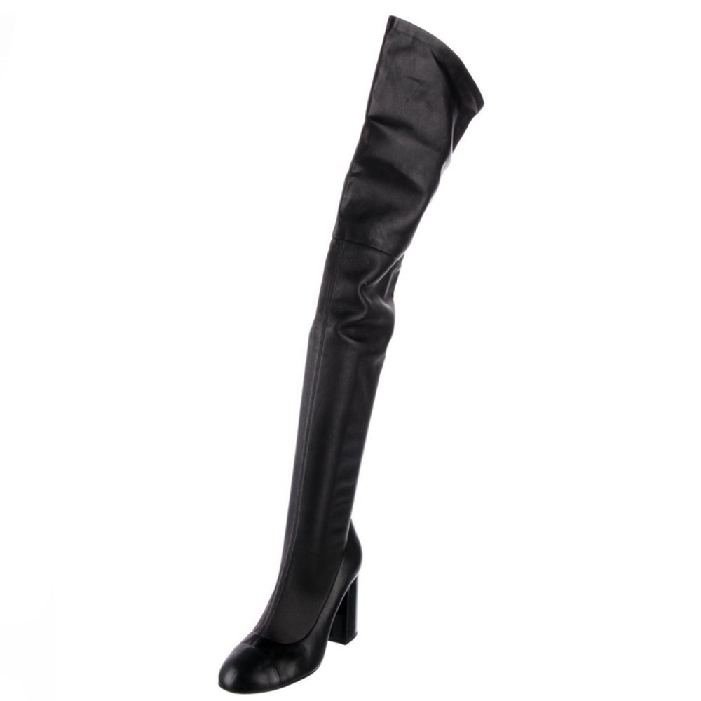 Chanel Leather Over-The-Knee Boots Size 41.5